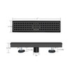 TECFORG 12 Inch Black Rectangular Shower Drain with Removable Quadrato