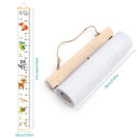 Height Chart for Kids, Wall Hanging Height Growth Chart with Animal Style Child Height Measure Wall Chart Bedroom Nursery Wall Decoration