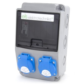 ELS Elektrotechnika Construction Power Distributor 6NO 2x230V + LS and FI Wired (2x 230V + 1x LS C16)
