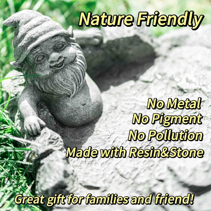 ApxRoufin Gnome Downspout Splash Block, Decorative Rain Gutter Diverter