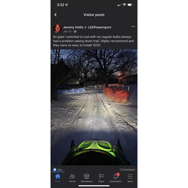 FT 2018 Arctic Cat M6000 M 6000 LED Headlight Conversion