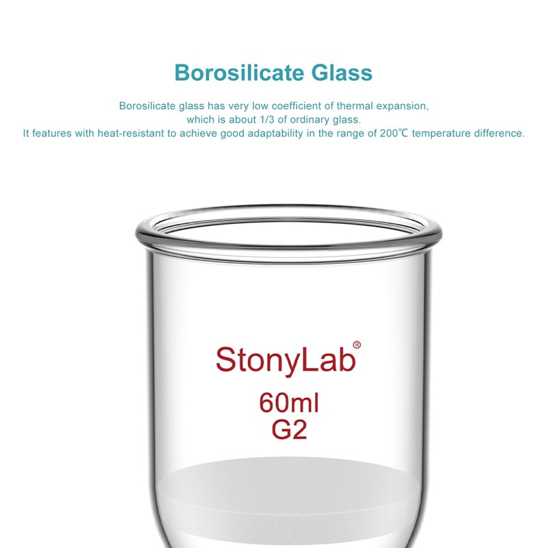 StonyLab Glas Buchner Funnel Filter, Borosilicate Glass Vacuum Buchner Filter