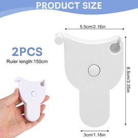 2 Pcs 150cm - Soft & Durable Tape Measure for Accurate Tracking at Home or Gym, Ideal for Sewing, Tailoring & Fitness (White)
