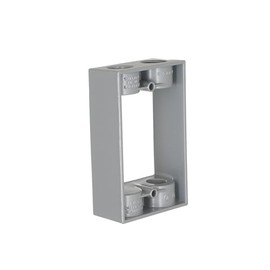 1-Gang Weatherproof Extension Adapter, Two 1/2 in. Threaded Outlets, Gray