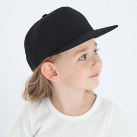 Boolavard Infants to Toddlers Plain Textured Snapback Cap with Flat Peak, White