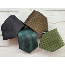 KissTies Coffee Brown Extra Long Tie 63'' XL Checkered Necktie + Gift Box