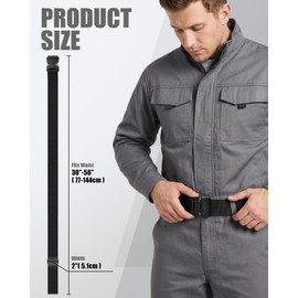 2 Inch Wide Tool Belt for Men with Quick Release Buckle, Fits 30"-56" Waist