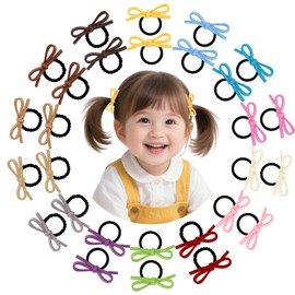 Norbiariz 40Pcs Small Bow Hair Ties Cute Hair Accessories for Girls Mini Rubber Bands Small Hair Ties for Women Ponytail Elastic Hair Bands