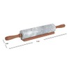 Home Basics White Marble Stone Rolling Pin with Easy Grip