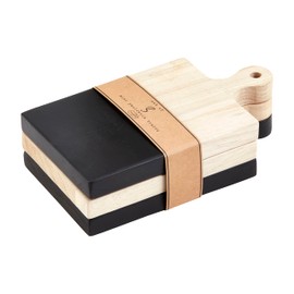 Mud Pie Rectangle Paulownia Board Set, Circle 8 1/4" X 6 1/4" Dia