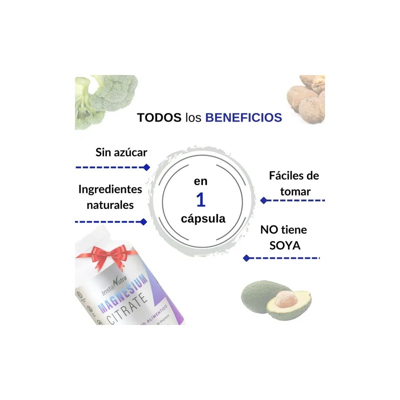 Citrato De Magnesio, 180 Cápsulas 500 Mg, Sin Azúcar, Keto