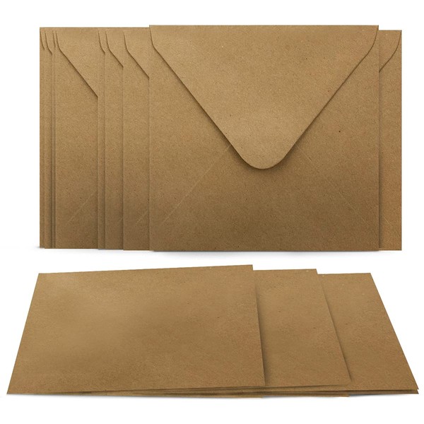 Glüxx-Agent 30 Kraft Paper Card Set Square Folding Cards 135