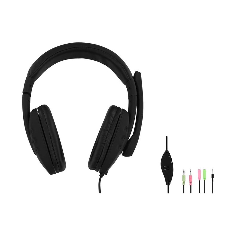 TNB HS-300 Wired Headset Multimedia Headphones Very Comfortable Black