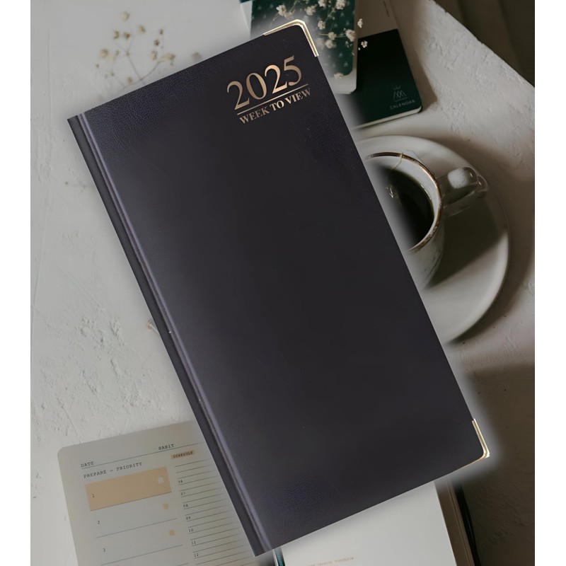 2025 DIARY SLIM LINE WEEK TO VIEW WITH METAL EDGE
