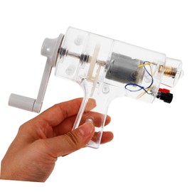 SUPVOX Hand Crank Generator DIY Electricity Kit Portable Generator Model for Physics Teaching Transparent Design for Easy Observation Experiment Tool for Students