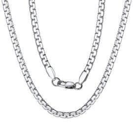 Steel Chain Mens Stainless Steel Necklace 22inch 4mm Silver Color
