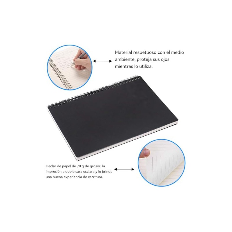 Pcs Cuaderno Espiral Libreta Notas 480 Hojas Libretas Color Tapa