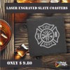 PRINT & SIGN SOLUTIONS FIRE FIGHTER Graphic Rendering Slate Coaster