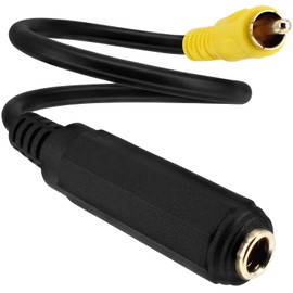 Yeworth 1RCA to 6.35mm Cable, Gold Plated 1/4 inch 6.35mm Female Plug to 1RCA Male Interconnect Audio Adapter Converter Cord 0.3m, for AV Receiver, Amplifier (Gold Plated 6.35F/1RCAM)