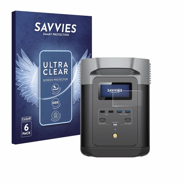 Savvies Pack of 6 Screen Protectors for EcoFlow Delta 2