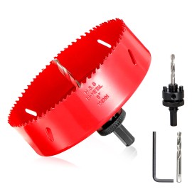 HYCHIKA 6 inch Bi Metal Hole Saw HYCHIKA Drill Bit Set For 1/2" Arbor and Pilot Bit