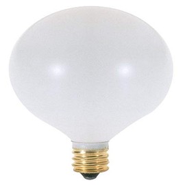 Satco A3924 130V Candelabra Base 15-Watt G16.5 Light Bulb, Satin White