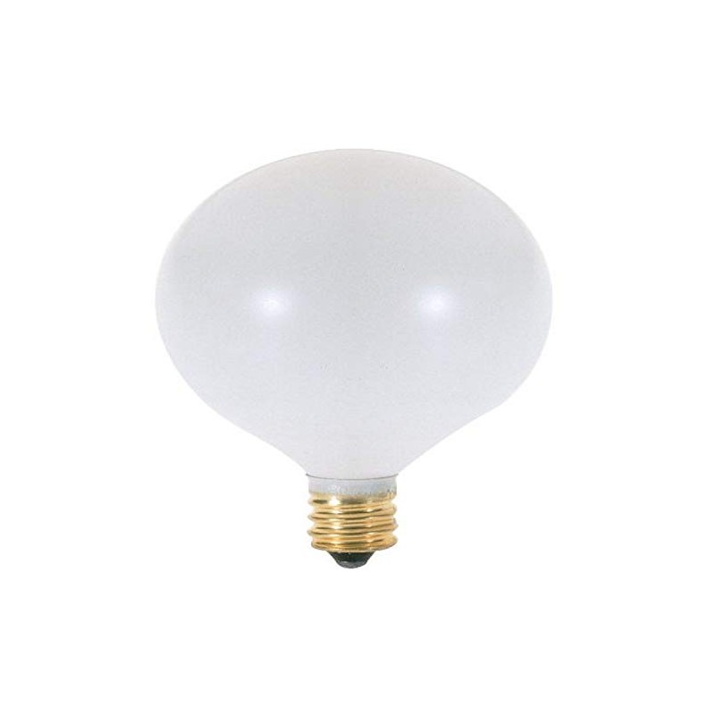 Satco A3924 130V Candelabra Base 15-Watt G16.5 Light Bulb, Satin