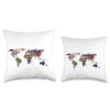 Globe World Map & International Flags of all Countries Throw