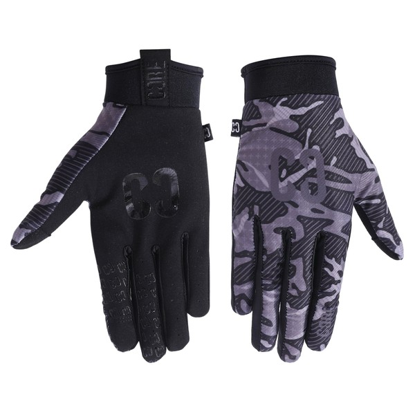 Core Aero Protective Gloves Zag, Cycling Gloves MTB Gloves Mountain Bike Anti-Slip Mens and Women's Gloves for BMX, Bike Gloves, Scooter and Mountain Bikes Black Camo - Large