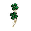 GFM® BRCH-Clover-CRYS Four Leaf Clover Crystal Small Enamel Brooch, Metal,