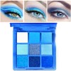 Blue Eyeshadow Palette, Glitter Eye shadow Makeup,Navy Blue Eyeshadow Shiny