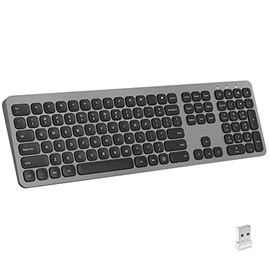 cimetech Wireless Keyboard, 2.4G Advanced Full Size Keyboard with Number Pad, Silent Ergonomic Keyboard and 110 Keys, for Laptop, Desktop, PC, Mac, Windows 10/8/7/XP, Battery Included (Black)