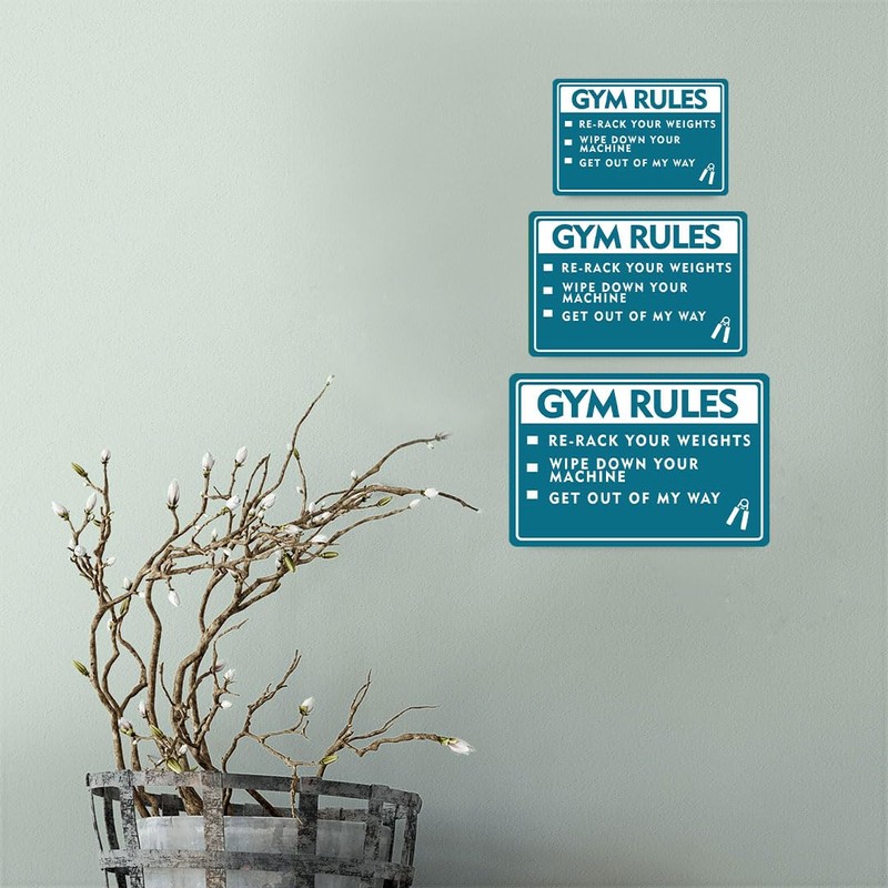 Classic Framed Plus Gym Rules Re-Rack Your Weights Wipe Down
