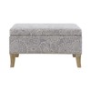Linon Stone Upholstered Storage Stephanie Ottoman