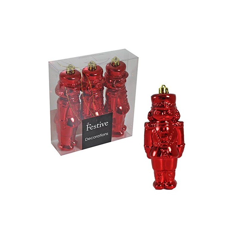 Widdle Gifts Christmas Decoration 3 Pack 12cm Shiny Nutcracker Style