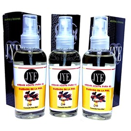 JYE Set de 3 Frascos Aceite Argan Natural libre de químicos, para piel rostro cuerpo manos, hidratante antiedad, textura ligera, absorción inmediata, hidrata piel y cabello