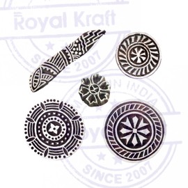 Crafty Pattern Finger and Round Wood Block Stamps (Set of 5)