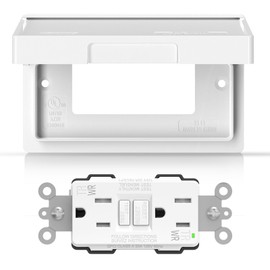 AIDA 15A GFCI Outlet with Weatherproof Cover, Tamper-Resistant & Weather Resistant Self-Test Electrical Outlet, 15A/125V for Bathroom, Kitchen, Outdoor, UL Listed, Matte White, 1 Pack
