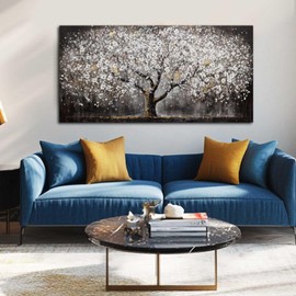 SDYA Plant Wall Pictures Large Neutral Canvas Paintings Black and White Hanging Art 24"x48" BedRoom Wall Decoration Farmhouse Kitchen Decor