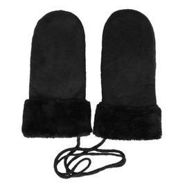 IPENNY Unisex Suede Mittens with Super Warm Soft Fluffy Lining Plush Thermal Winter Gloves Windproof Cycling Fur Gloves Outdoor Sports Mittens Hand Warmer Ski Camping Hiking Gloves