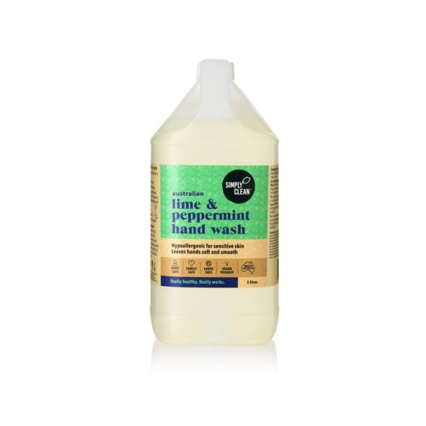 Simply Clean Australian Lime And Pepermint Hand Wash 5L