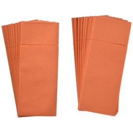 Alvotex Airlaid 50 Cutlery Napkins, Cutlery Pockets, Fabric-Like, High-Quality Disposable Napkin, Orange, 32 x 40 cm