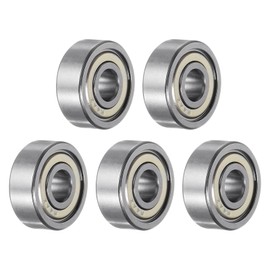 sourcing map R4AZZ Deep Groove Ball Bearing, 5pcs 1/4" x 3/4" x 9/32" Chrome Steel Z2 Double Steel Shielded Bearing