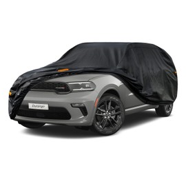 Kayme 7 Layers SUV Car Cover Custom Fit for Dodge Durango（2004-2025 Waterproof All Weather for Automobiles, Outdoor Full Cover Rain Sun UV Protection.Black