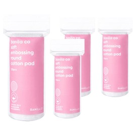 Banila Co. Soft Embossed Round Cotton Pads, 120 Sheets, 4 Pieces / 바닐라코 소프트 엠보싱 원형 화장솜, 120매입, 4개
