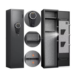 US Warehouse in Stock Steel Safe Box Digital Lock Durable High Quality Vault Gun Safe BoxMaterial: cold rolled steel, door thickness: 1MM, Dimension (L x W x H): H1380*W200*D280mm