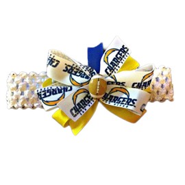 Chargers Baby Girl Boutique Bow Crocheted Headband