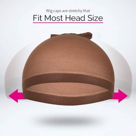 Liyquint 30Pack Nylon Elastic Wig Cap, Breathable & Invisible Bald Cap for Daily Use, Makeup Parties, Cosplay, Securely Holds Wigs (Coffee color)