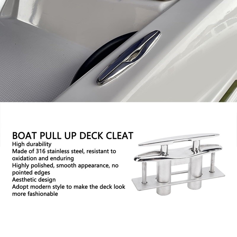Boat Cleat Flat Top,316 Stainless Steel Boat Dock Cleats,Rope Cleat,Pull