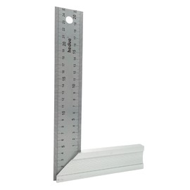 hedue® Carpenter's Square with Stop, Angle Try Angle 45°, Right Angle Tool, 250 x 40 x 1 mm